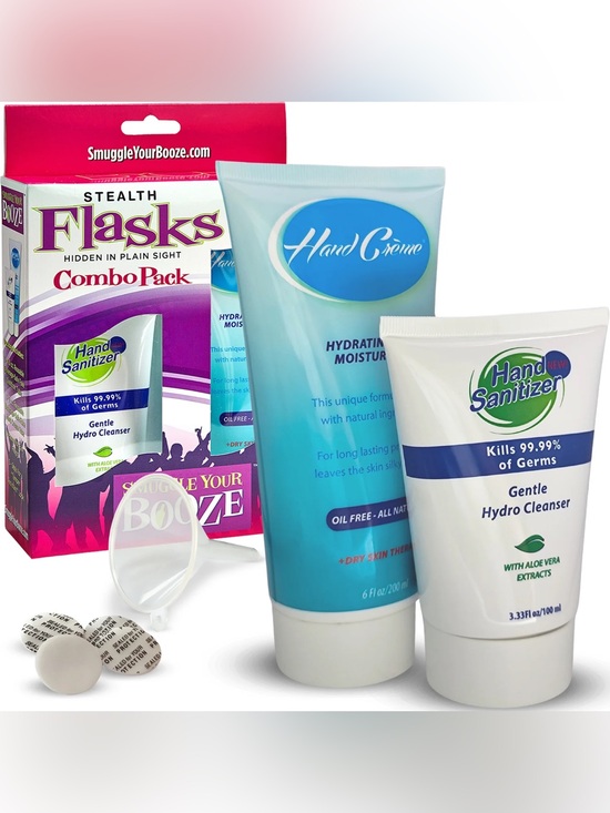 Other - Smuggle Your Booze Hand Creme & Sanitizer Combo Pack Flasks